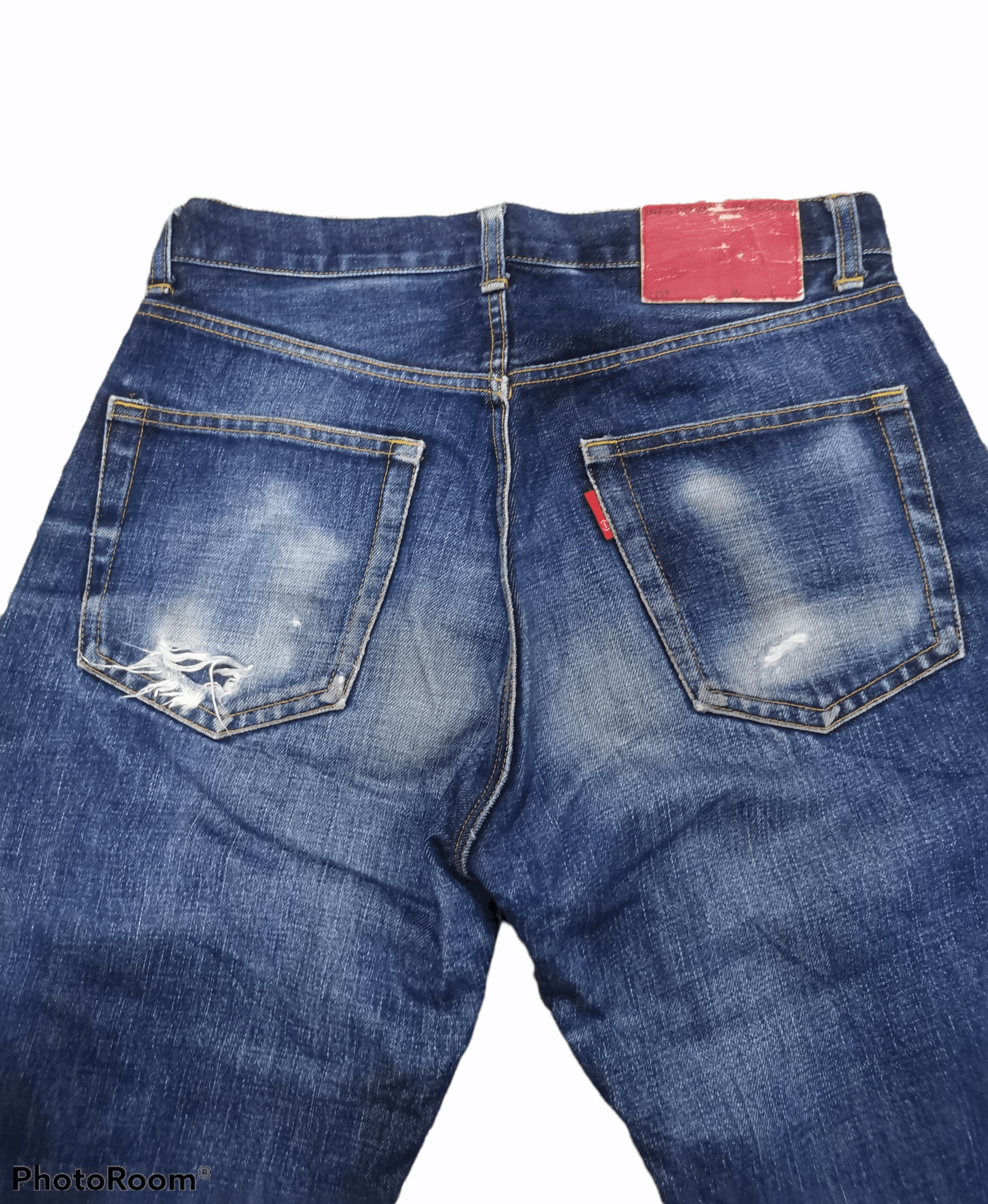 Japanese Brand INÉD HOMME by Yohji Yamamoto Distressed Denim Jean Size US 30 / EU 46 - 8 Thumbnail