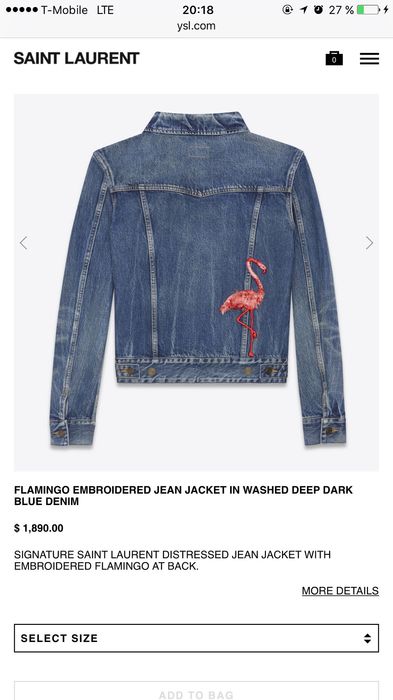 Saint laurent flamingo clearance jacket