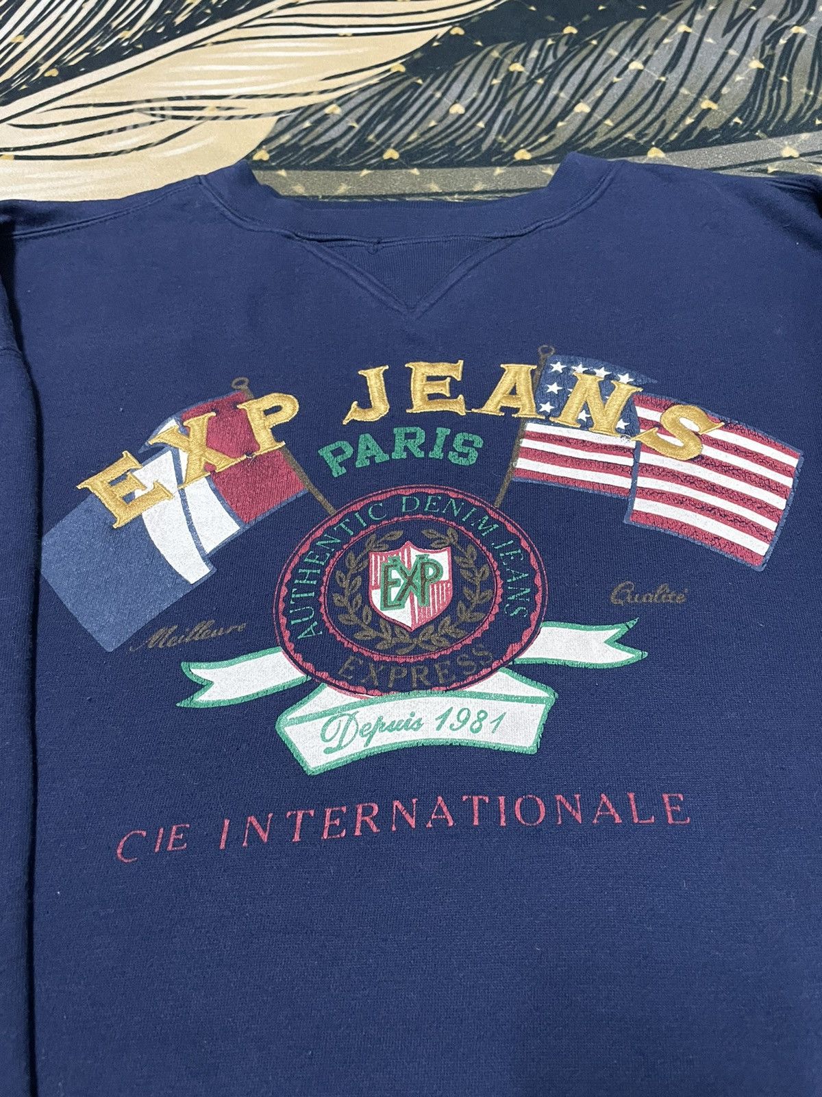 Express × Jean × Vintage Vintage EXP Jeans Paris 1981 Size US XXL / EU 58 / 5 - 2 Thumbnail