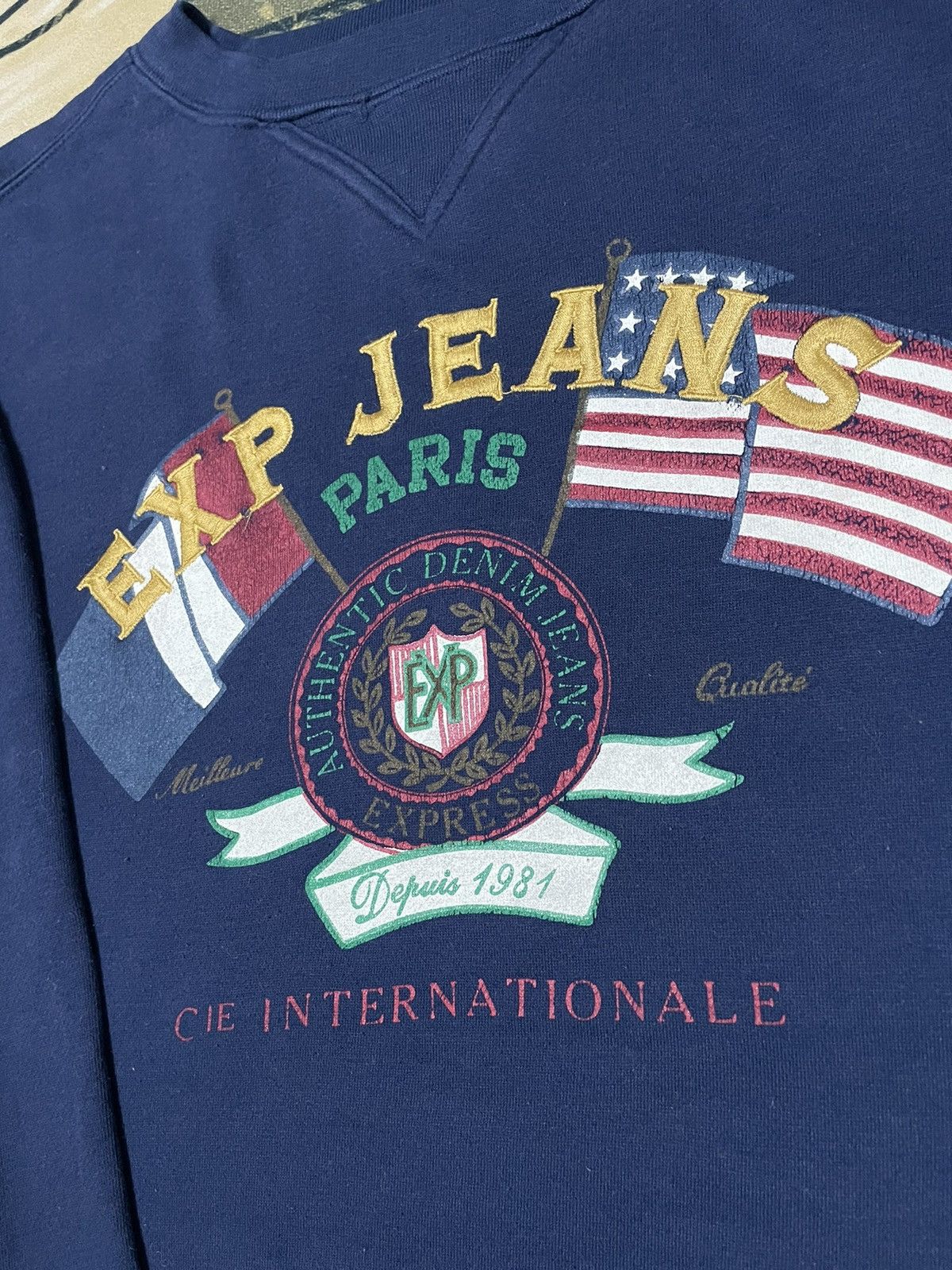 Express × Jean × Vintage Vintage EXP Jeans Paris 1981 Size US XXL / EU 58 / 5 - 3 Thumbnail