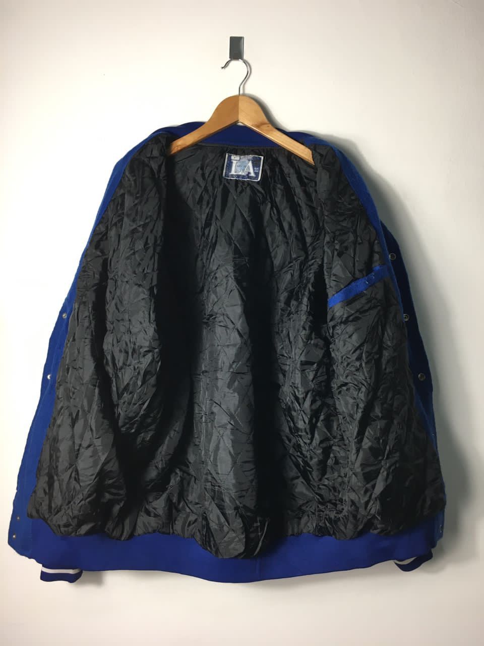 MLB Vintage LA Varsity Leather Arm Jacket Wool Leather Varsity Size US L / EU 52-54 / 3 - 5 Thumbnail