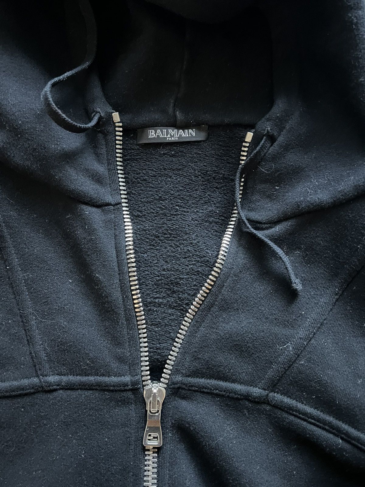 Balmain Black Balmain Side Zip hoodie | Grailed