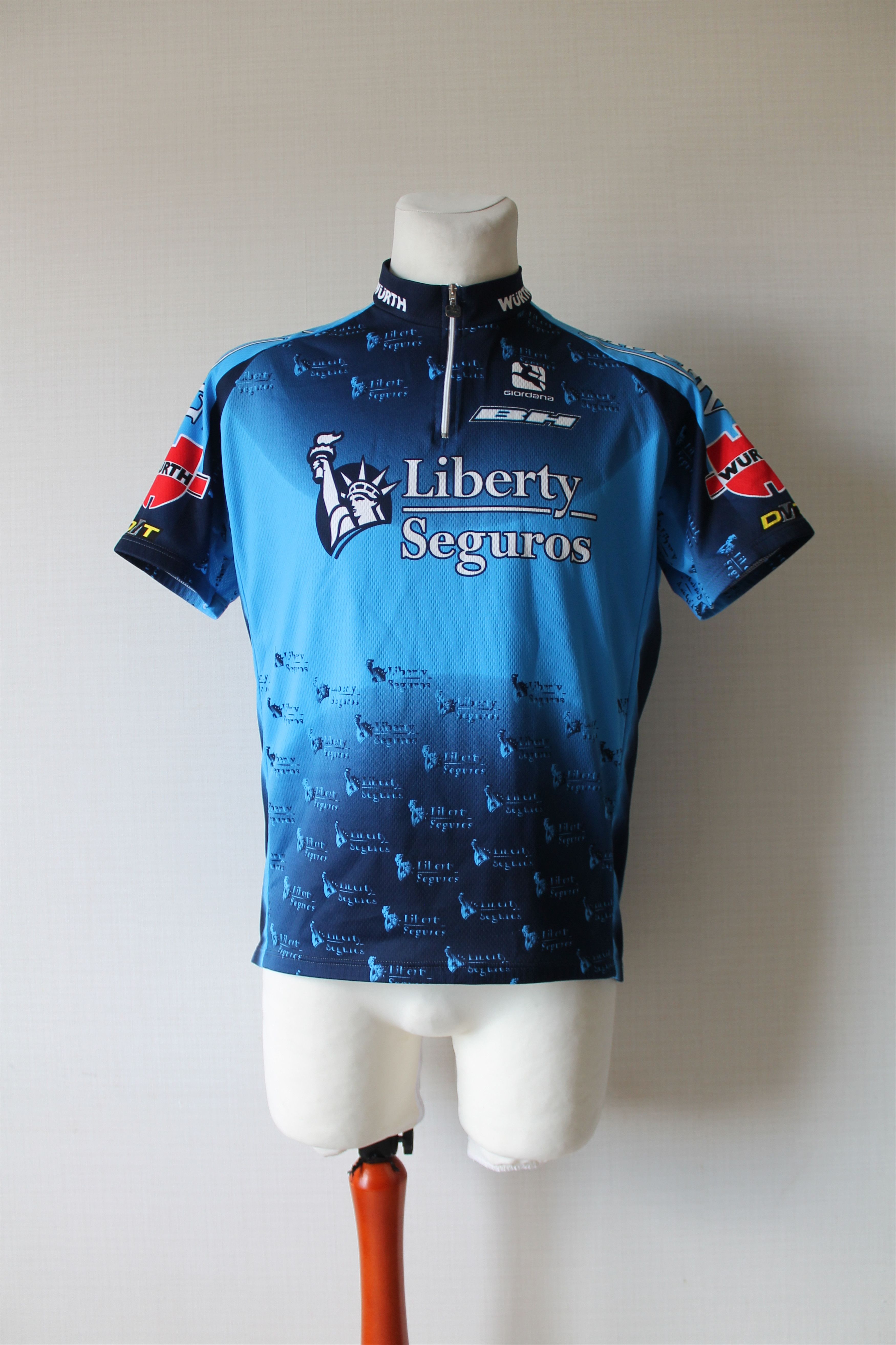 Vintage 2005 Bike Jersey Liberty Seguros Giordana Wurth Team Cycle Size US L / EU 52-54 / 3 - 4 Thumbnail