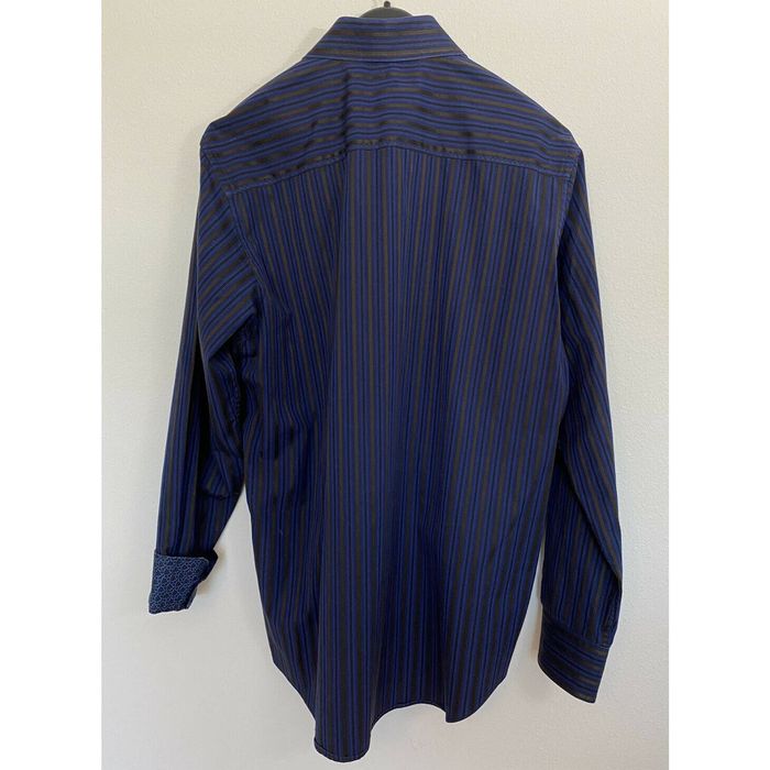 Bugatchi Bugatchi Uomo Medium Button Up Striped Navy Blue | Grailed