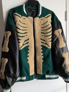 Kapital bone-lettering-appliqué Varsity Jacket - Farfetch