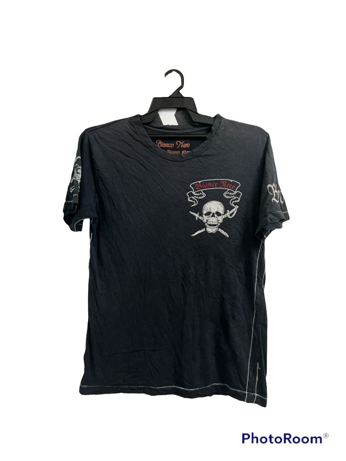 Japanese Brand × Vintage SUN FADED BIANCO NERO BIG SKUL TSHIRT Size US M / EU 48-50 / 2 - 3 Thumbnail