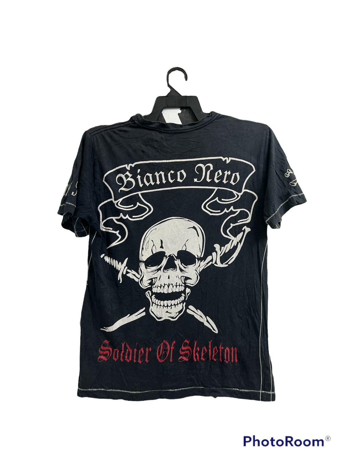 Japanese Brand × Vintage SUN FADED BIANCO NERO BIG SKUL TSHIRT Size US M / EU 48-50 / 2 - 1 Thumbnail
