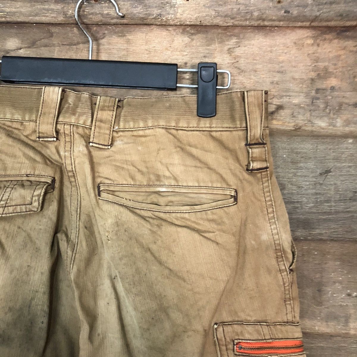 Japanese Brand Jawin Brown Faded thrashed Cargo Multipocket Pants #6844 Size US 29 - 17 Thumbnail