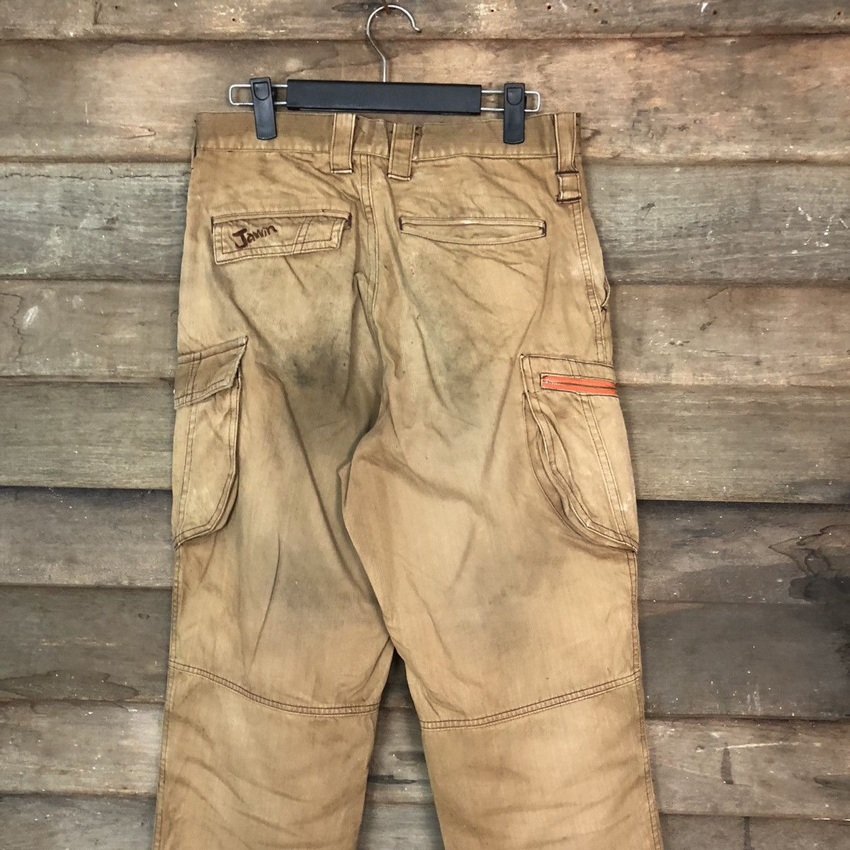 Japanese Brand Jawin Brown Faded thrashed Cargo Multipocket Pants #6844 Size US 29 - 14 Thumbnail