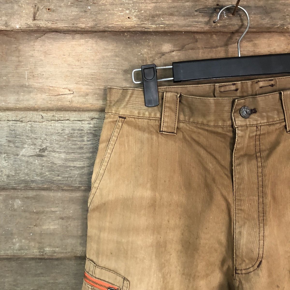 Japanese Brand Jawin Brown Faded thrashed Cargo Multipocket Pants #6844 Size US 29 - 4 Thumbnail