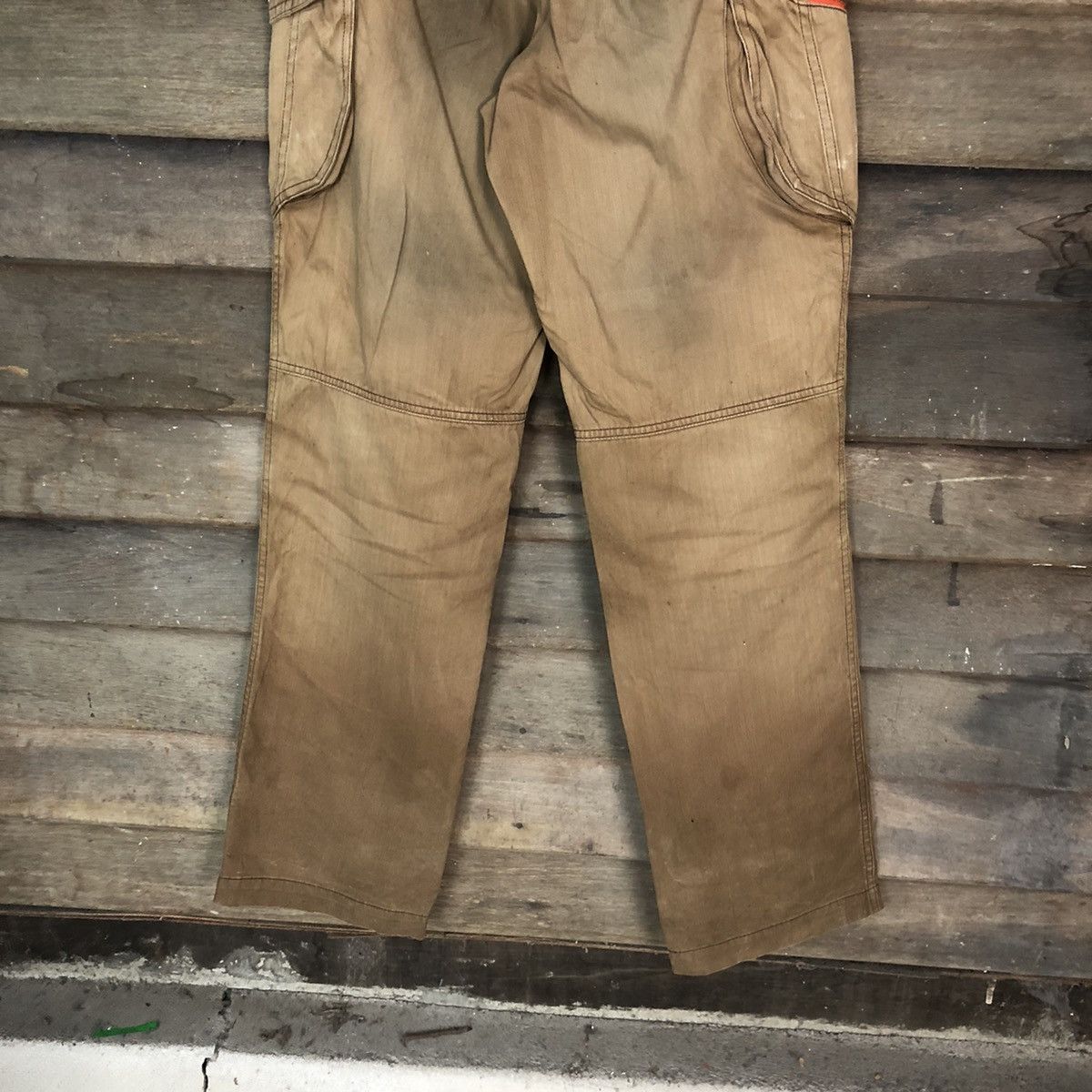 Japanese Brand Jawin Brown Faded thrashed Cargo Multipocket Pants #6844 Size US 29 - 15 Thumbnail