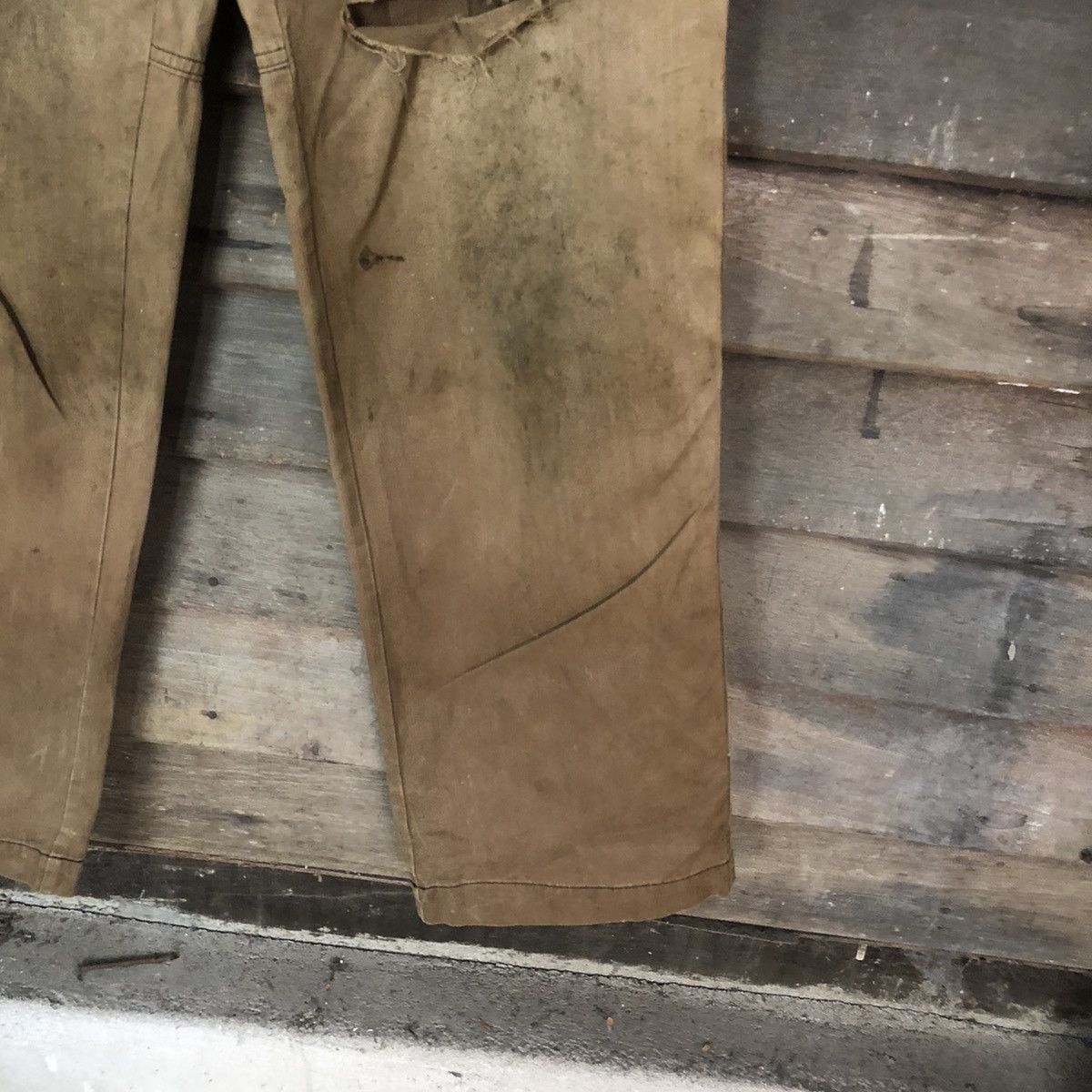 Japanese Brand Jawin Brown Faded thrashed Cargo Multipocket Pants #6844 Size US 29 - 9 Thumbnail