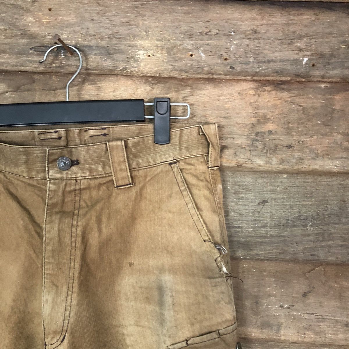 Japanese Brand Jawin Brown Faded thrashed Cargo Multipocket Pants #6844 Size US 29 - 5 Thumbnail