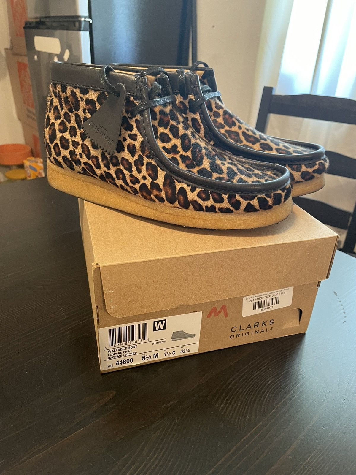 Wallabee boot leather/ leopard print