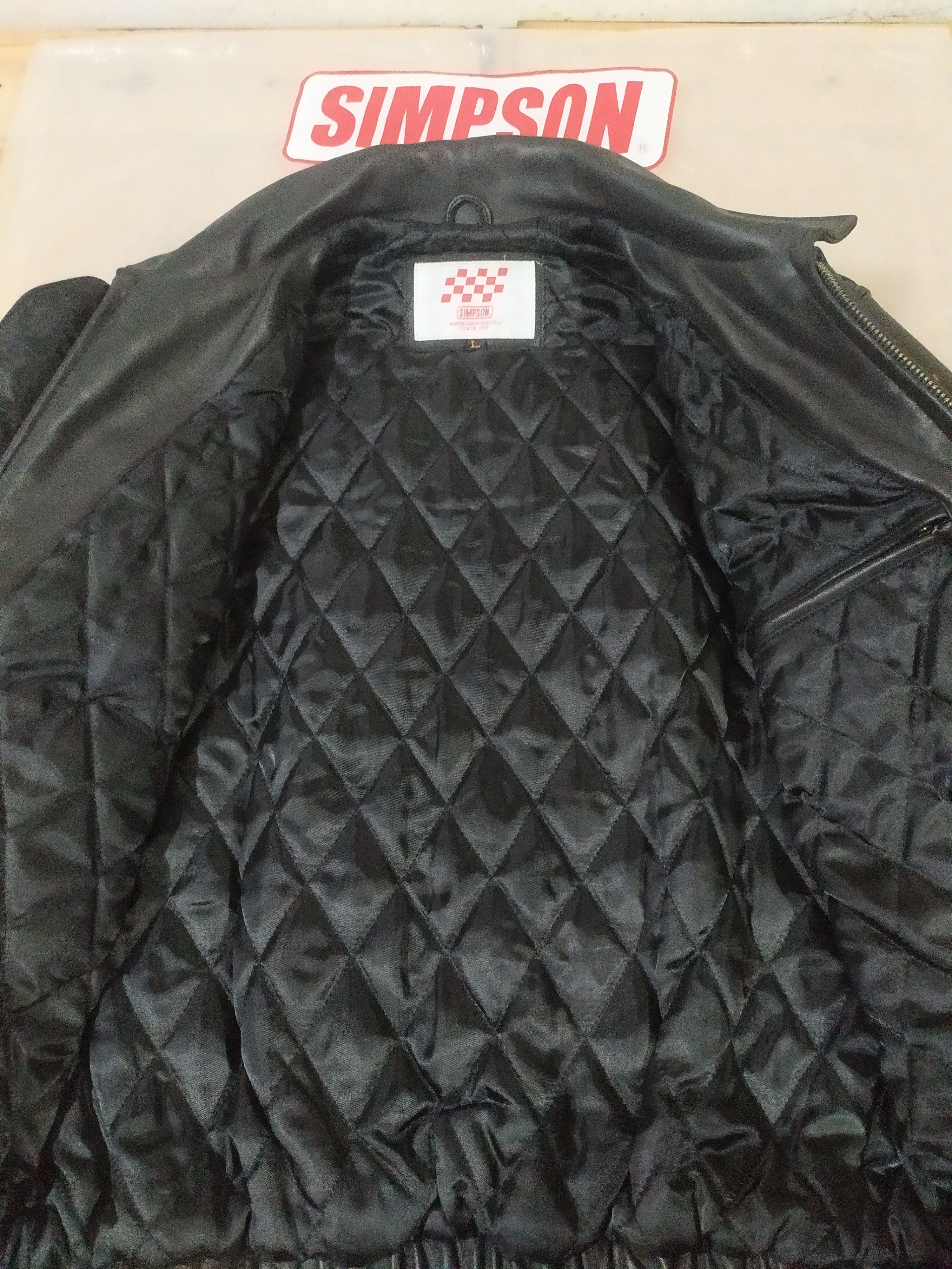 Genuine Leather SIMPSON® NORTH CAROLINA U. S.A LEATHER RIDER JACKET Size US L / EU 52-54 / 3 - 7 Thumbnail