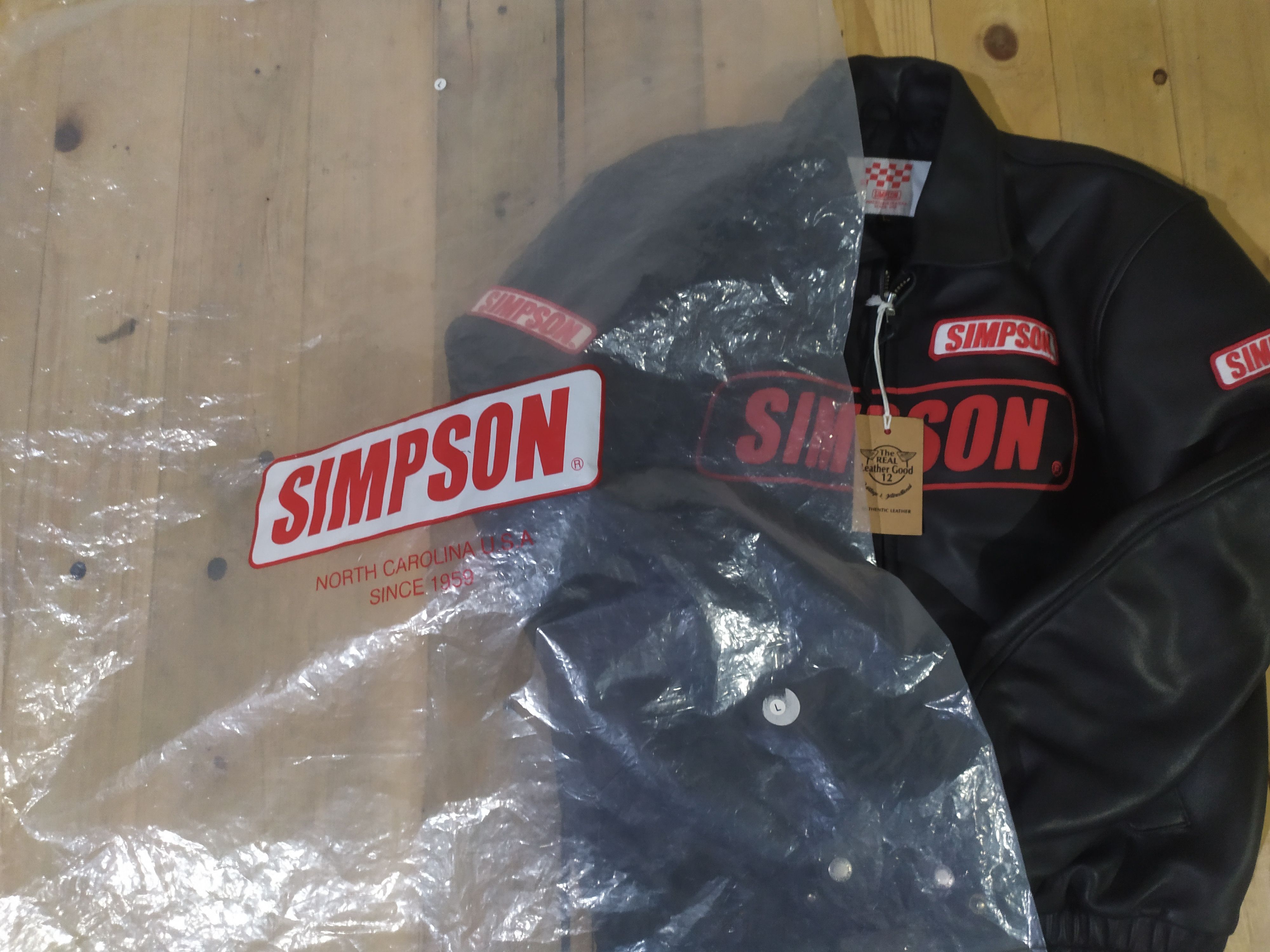 Genuine Leather SIMPSON® NORTH CAROLINA U. S.A LEATHER RIDER JACKET Size US L / EU 52-54 / 3 - 2 Thumbnail