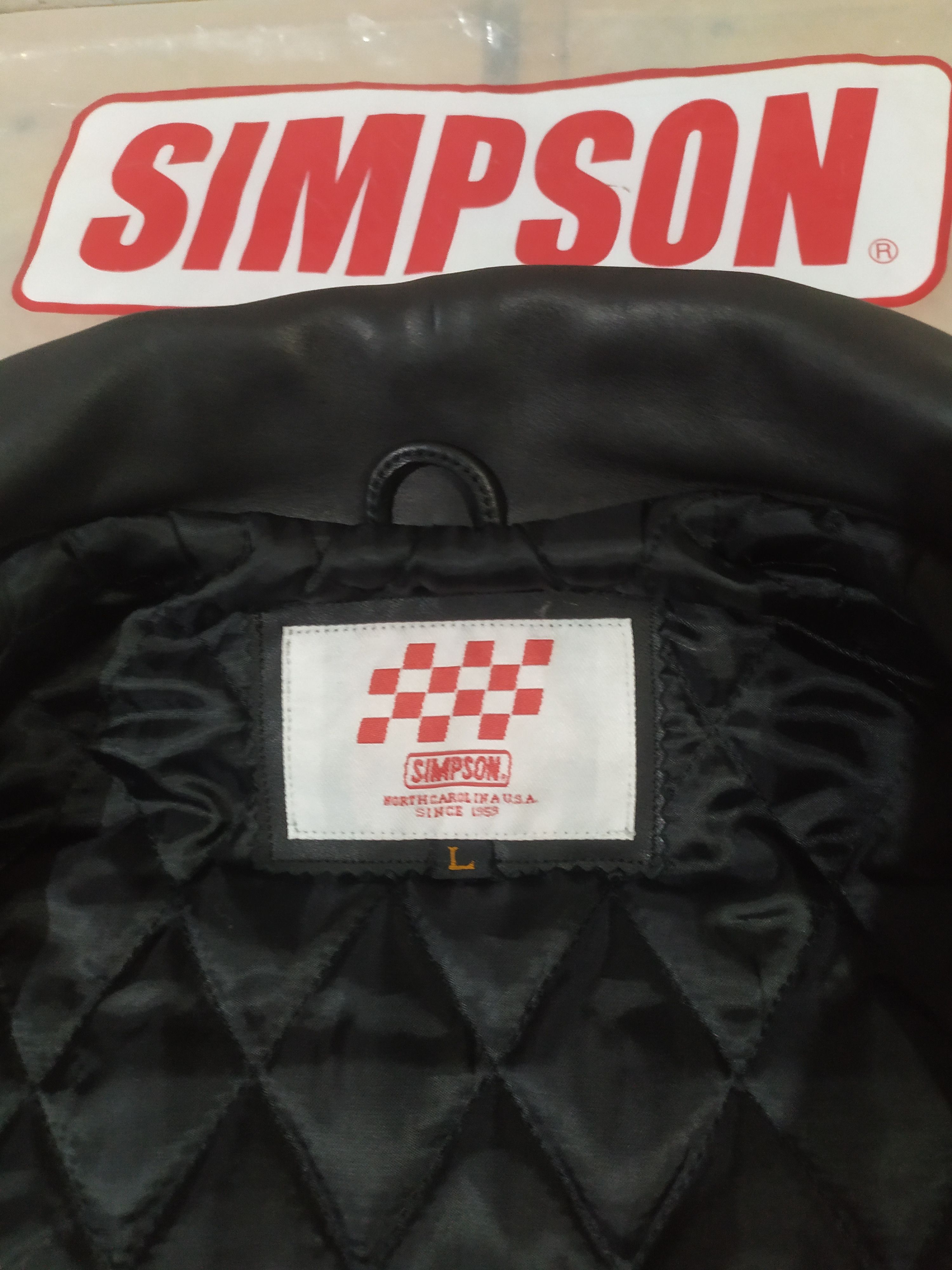 Genuine Leather SIMPSON® NORTH CAROLINA U. S.A LEATHER RIDER JACKET Size US L / EU 52-54 / 3 - 6 Thumbnail