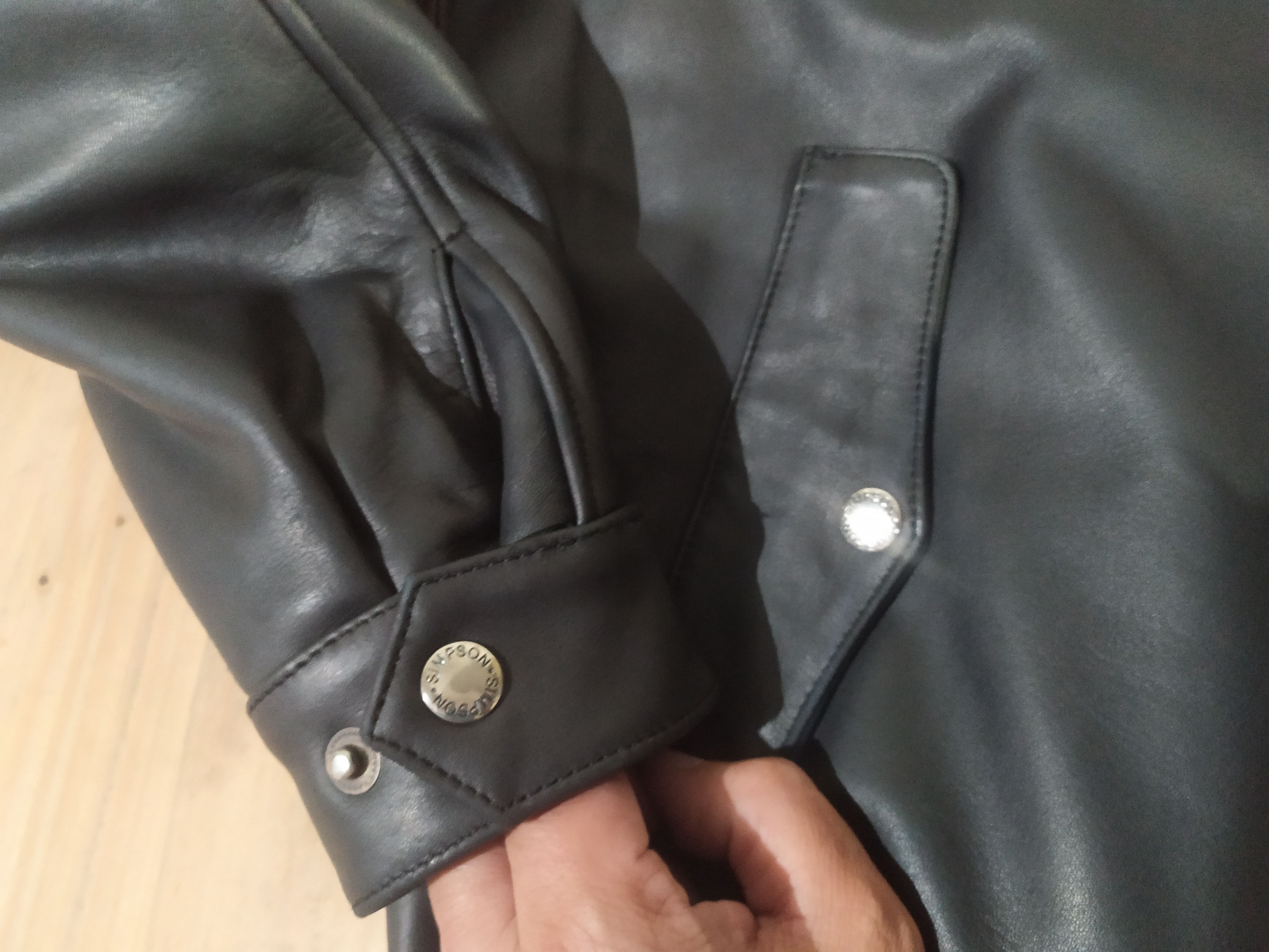 Genuine Leather SIMPSON® NORTH CAROLINA U. S.A LEATHER RIDER JACKET Size US L / EU 52-54 / 3 - 8 Thumbnail