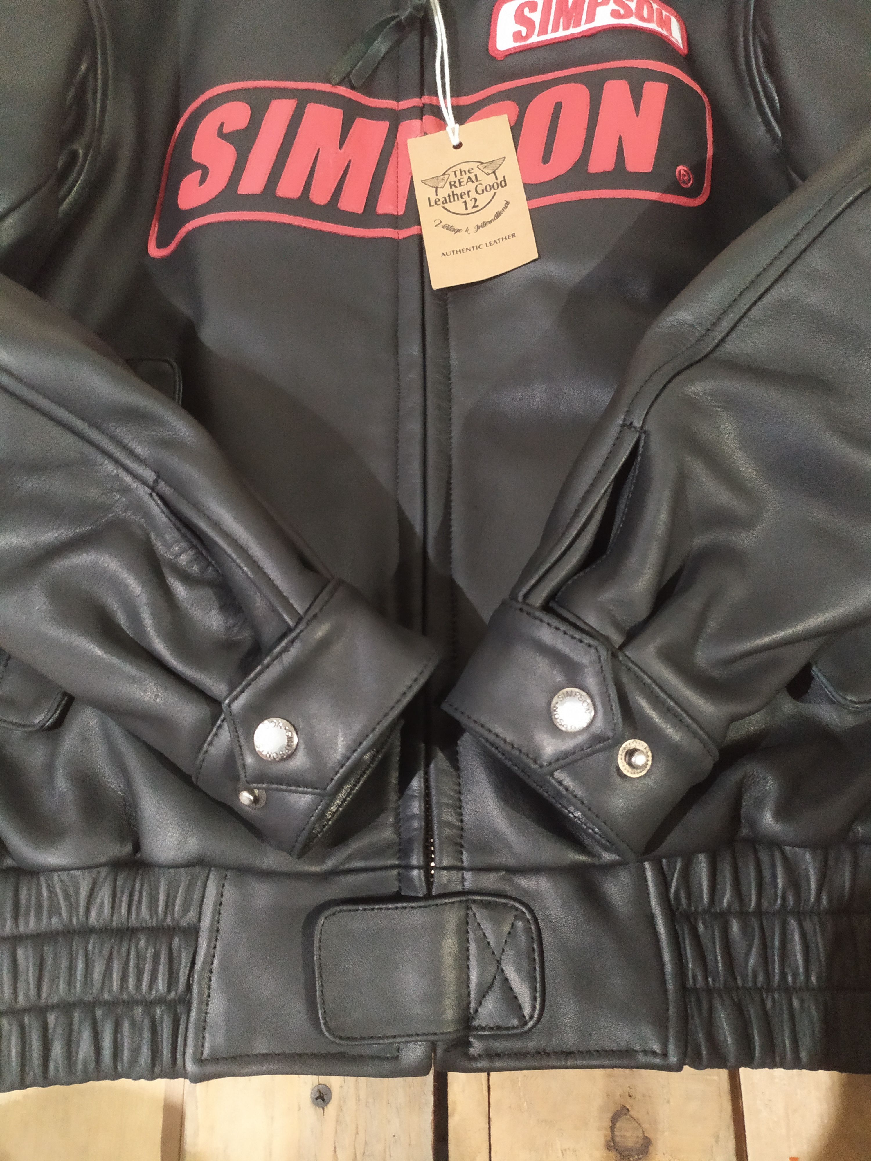 Genuine Leather SIMPSON® NORTH CAROLINA U. S.A LEATHER RIDER JACKET Size US L / EU 52-54 / 3 - 9 Thumbnail