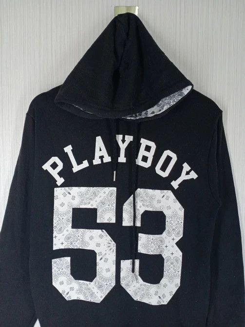 Playboy × Vintage Vintage Playboy Paisley Bandana Hoodie Sweatshirt Size US M / EU 48-50 / 2 - 2 Thumbnail