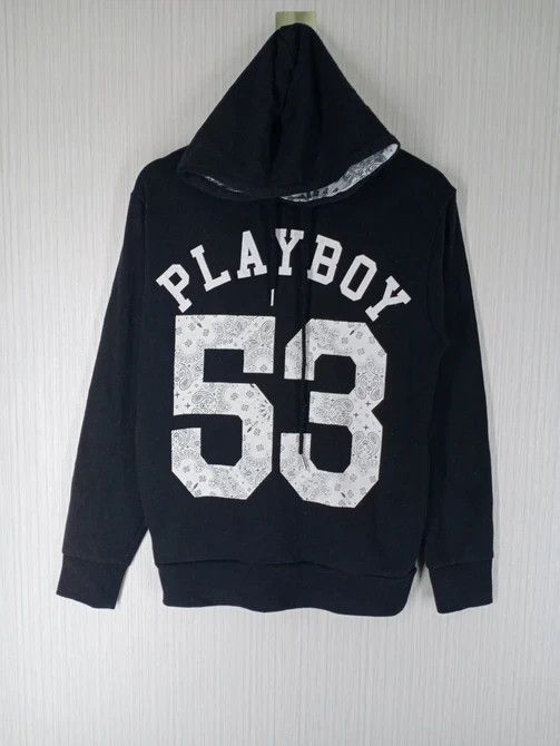 Playboy × Vintage Vintage Playboy Paisley Bandana Hoodie Sweatshirt Size US M / EU 48-50 / 2 - 1 Thumbnail
