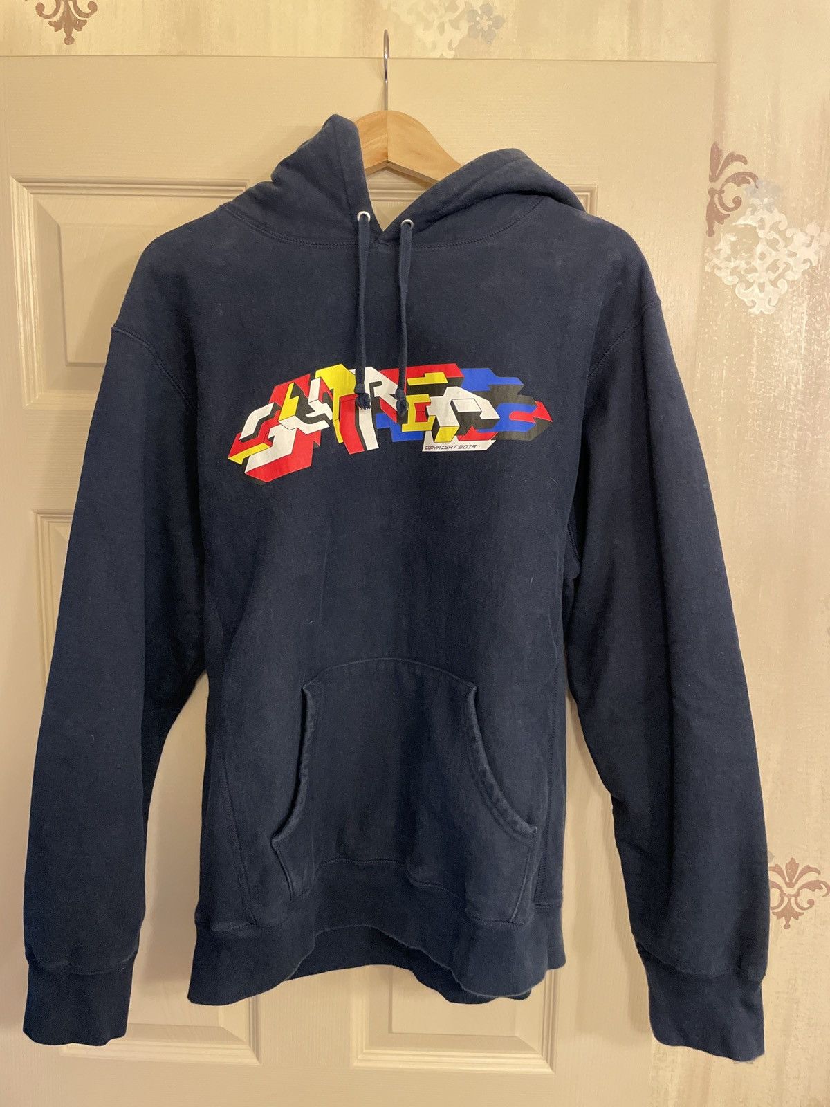 image of Supreme Delta Logo Hoodie Mens in Navy (Size Large)