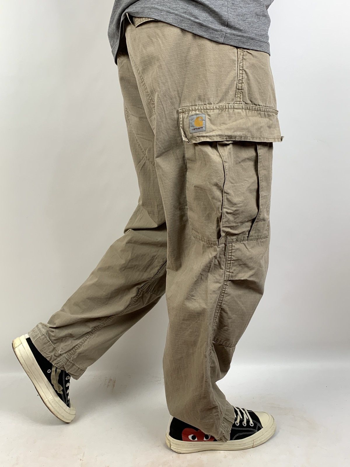 Carhartt Vintage Carhartt WIP Distressed Cargo Pants Travis Style Size US 33 - 1 Thumbnail