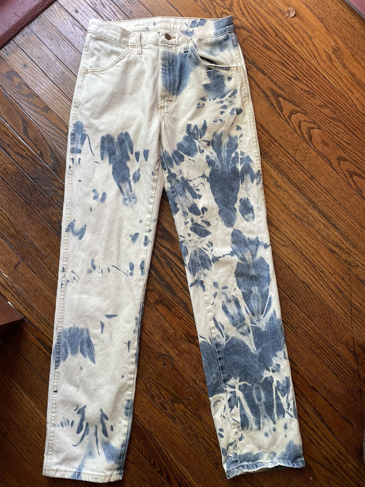 Custom bleached rustler jeans