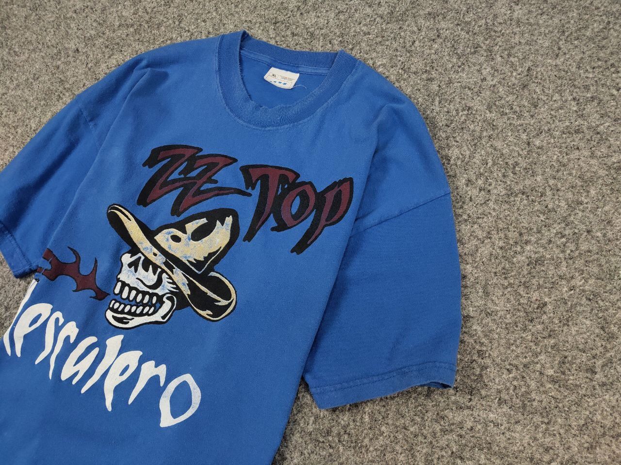 Band Tees Vintage 90's ZZ Top Mescalero Blue Tee Band Rock T shirt Size US XL / EU 56 / 4 - 4 Thumbnail