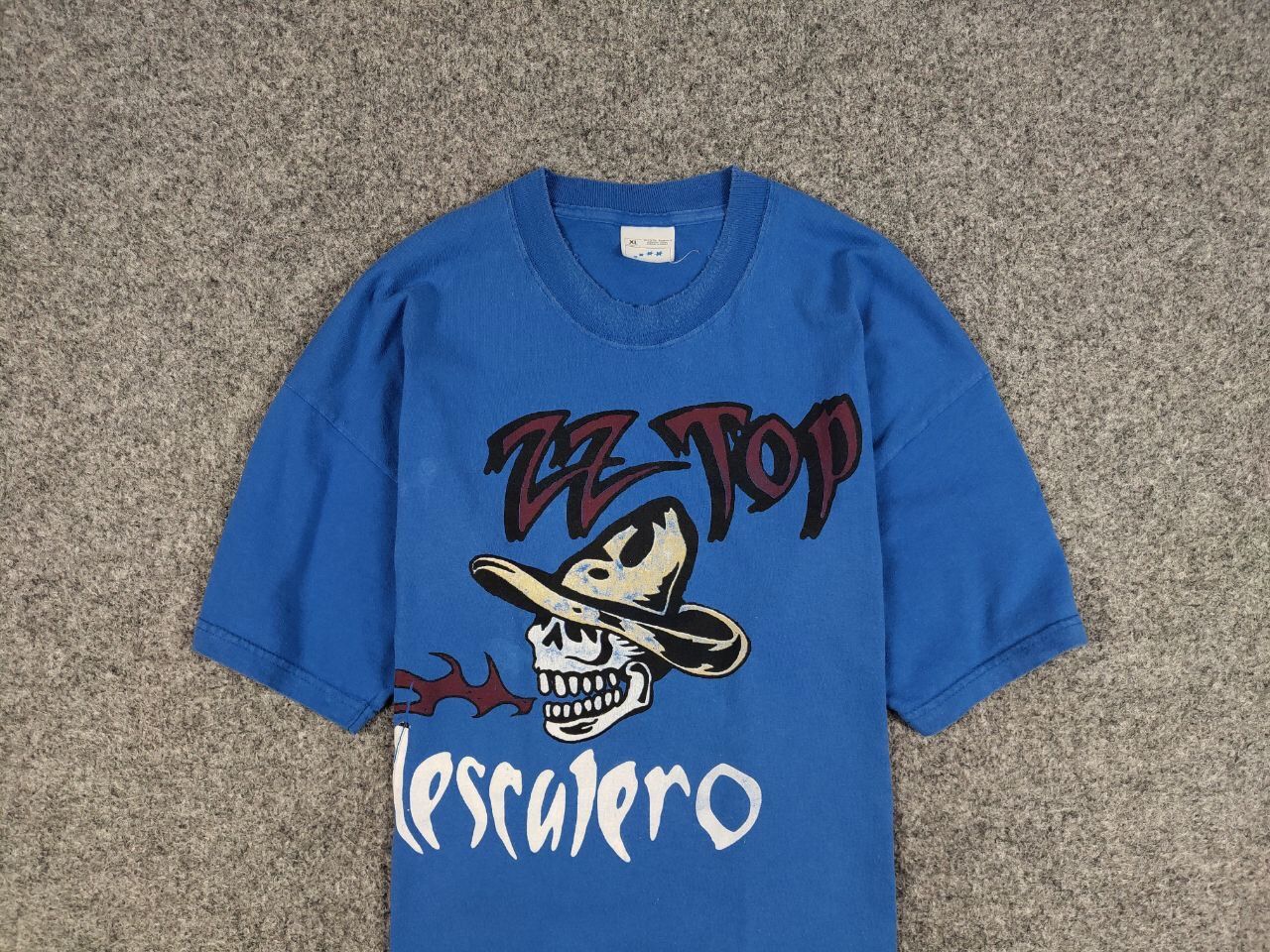 Band Tees Vintage 90's ZZ Top Mescalero Blue Tee Band Rock T shirt Size US XL / EU 56 / 4 - 7 Thumbnail