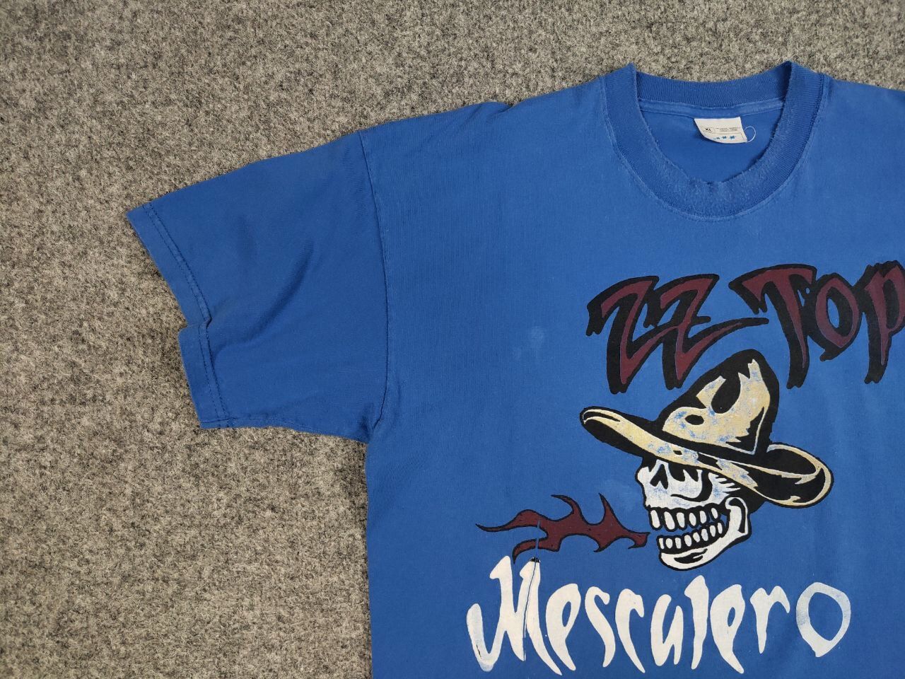 Band Tees Vintage 90's ZZ Top Mescalero Blue Tee Band Rock T shirt Size US XL / EU 56 / 4 - 12 Thumbnail