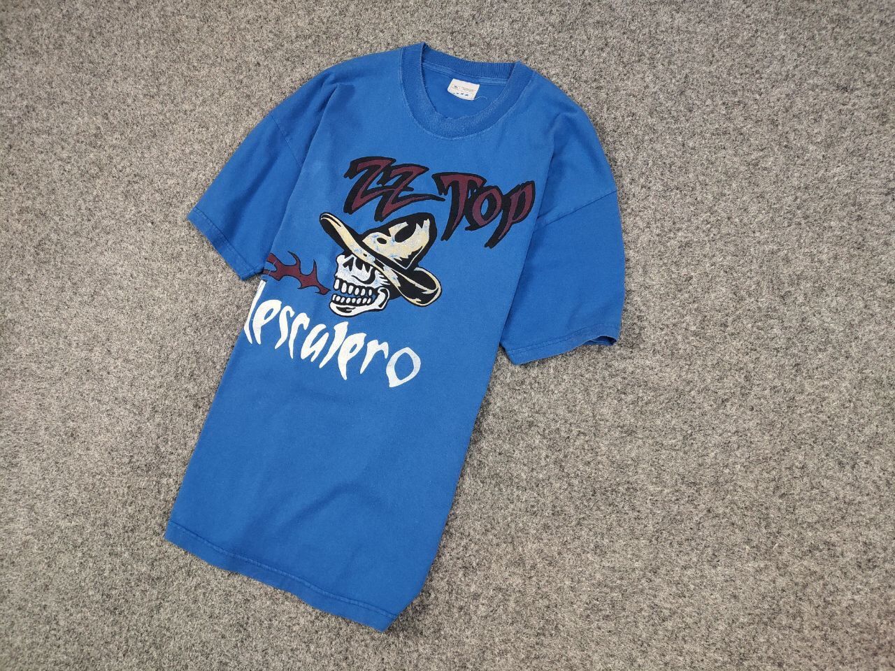 Band Tees Vintage 90's ZZ Top Mescalero Blue Tee Band Rock T shirt Size US XL / EU 56 / 4 - 3 Thumbnail