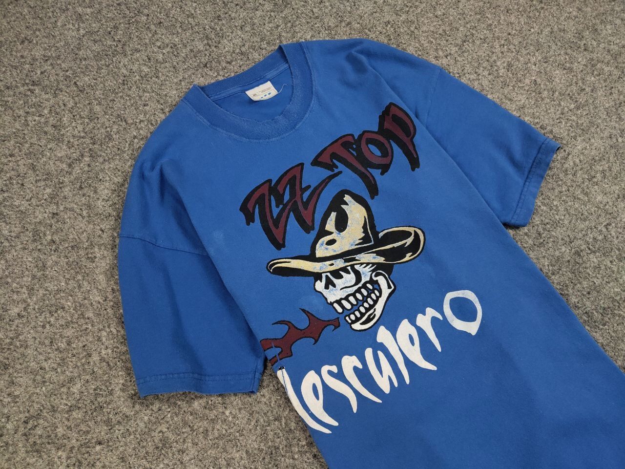 Band Tees Vintage 90's ZZ Top Mescalero Blue Tee Band Rock T shirt Size US XL / EU 56 / 4 - 6 Thumbnail