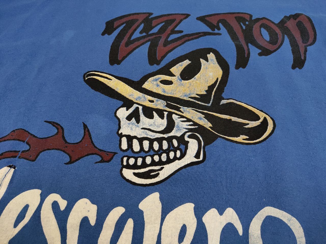Band Tees Vintage 90's ZZ Top Mescalero Blue Tee Band Rock T shirt Size US XL / EU 56 / 4 - 14 Thumbnail