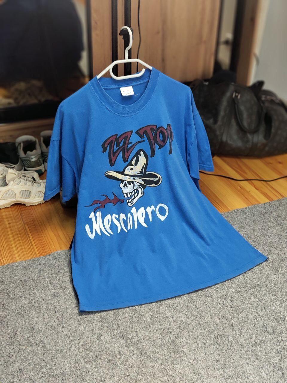 Band Tees Vintage 90's ZZ Top Mescalero Blue Tee Band Rock T shirt Size US XL / EU 56 / 4 - 19 Thumbnail