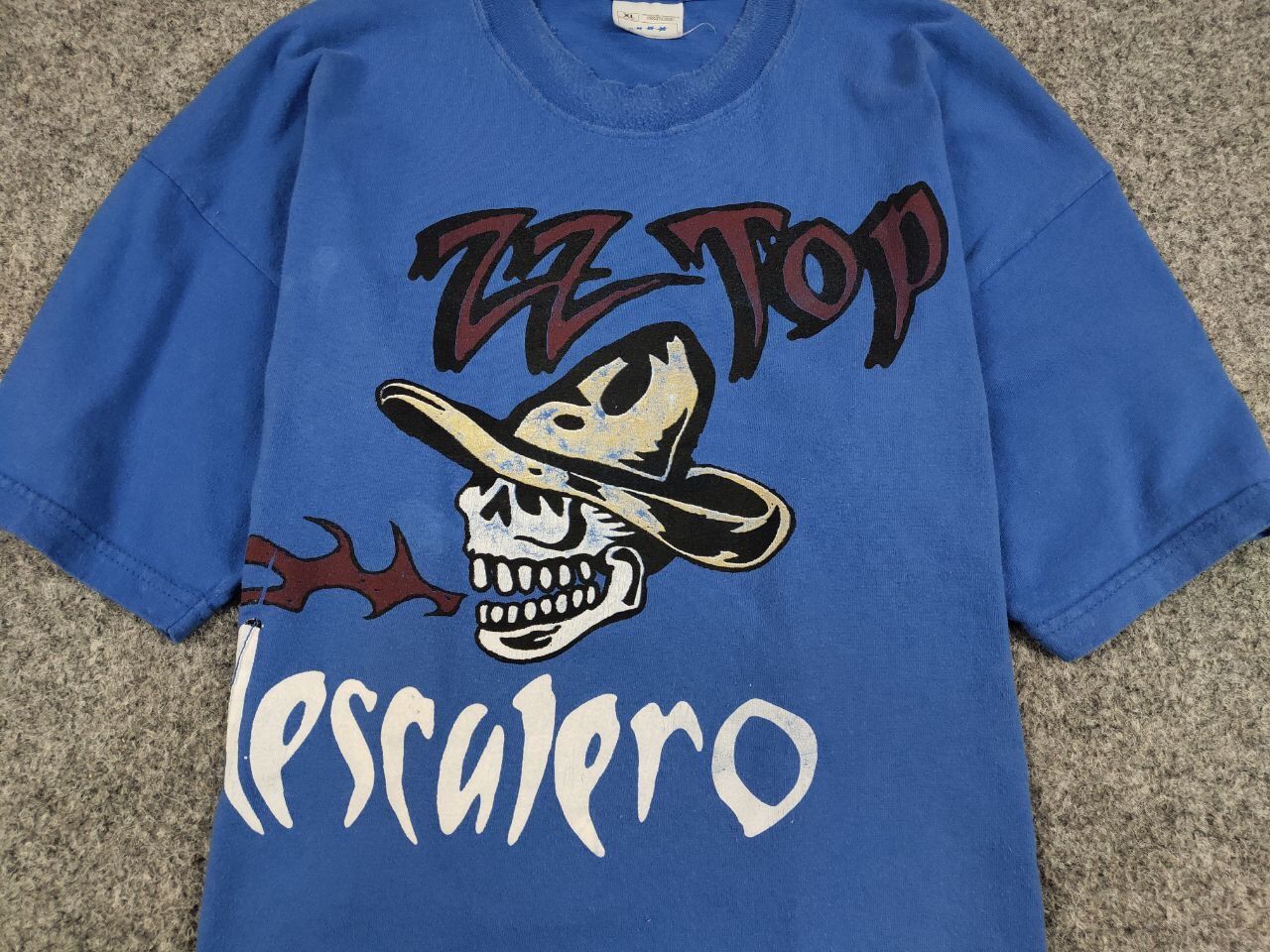 Band Tees Vintage 90's ZZ Top Mescalero Blue Tee Band Rock T shirt Size US XL / EU 56 / 4 - 9 Thumbnail