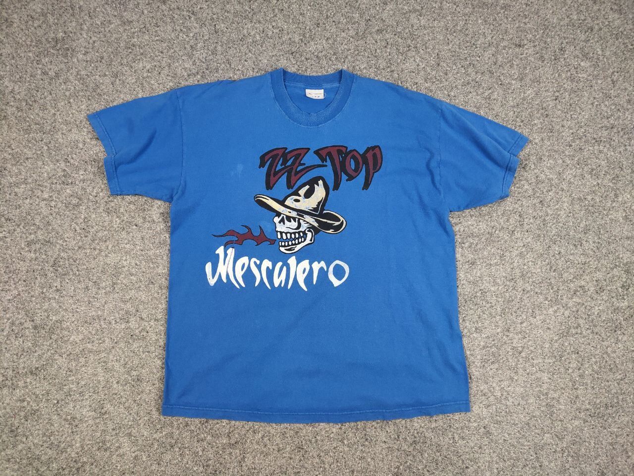 Band Tees Vintage 90's ZZ Top Mescalero Blue Tee Band Rock T shirt Size US XL / EU 56 / 4 - 11 Thumbnail