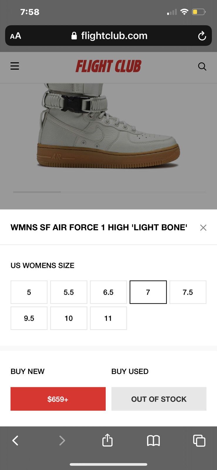 Nike NikeLab Womens WMNS SF AF1 High Sz 7 Bone Size US 7 / IT 37 - 5 Thumbnail