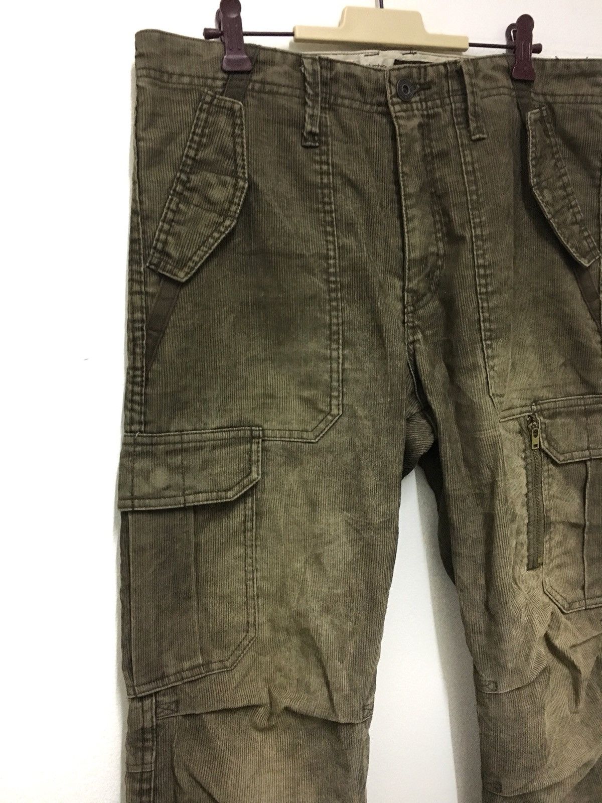 Other Back Number Premium Corduroy Cargo Pants Multipocket Army Size US 34 / EU 50 - 4 Thumbnail