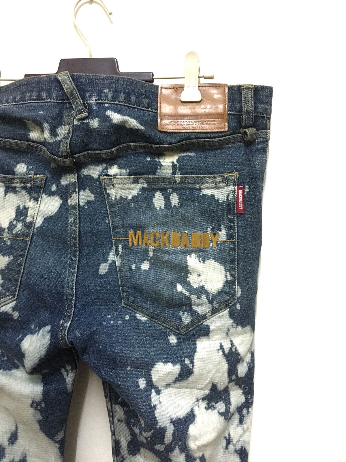 Japanese Brand Mackdaddy Acid Wash Stretch Denim Skinny Style Size US 34 / EU 50 - 5 Thumbnail