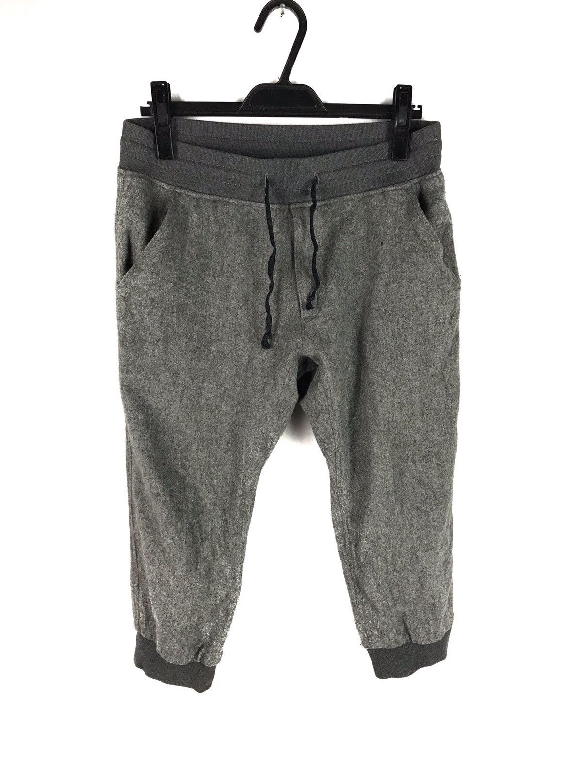 Japanese Brand SLICK WOOL JOGGER/SWEAT CROPPED PANTS Size US 34 / EU 50 - 1 Thumbnail