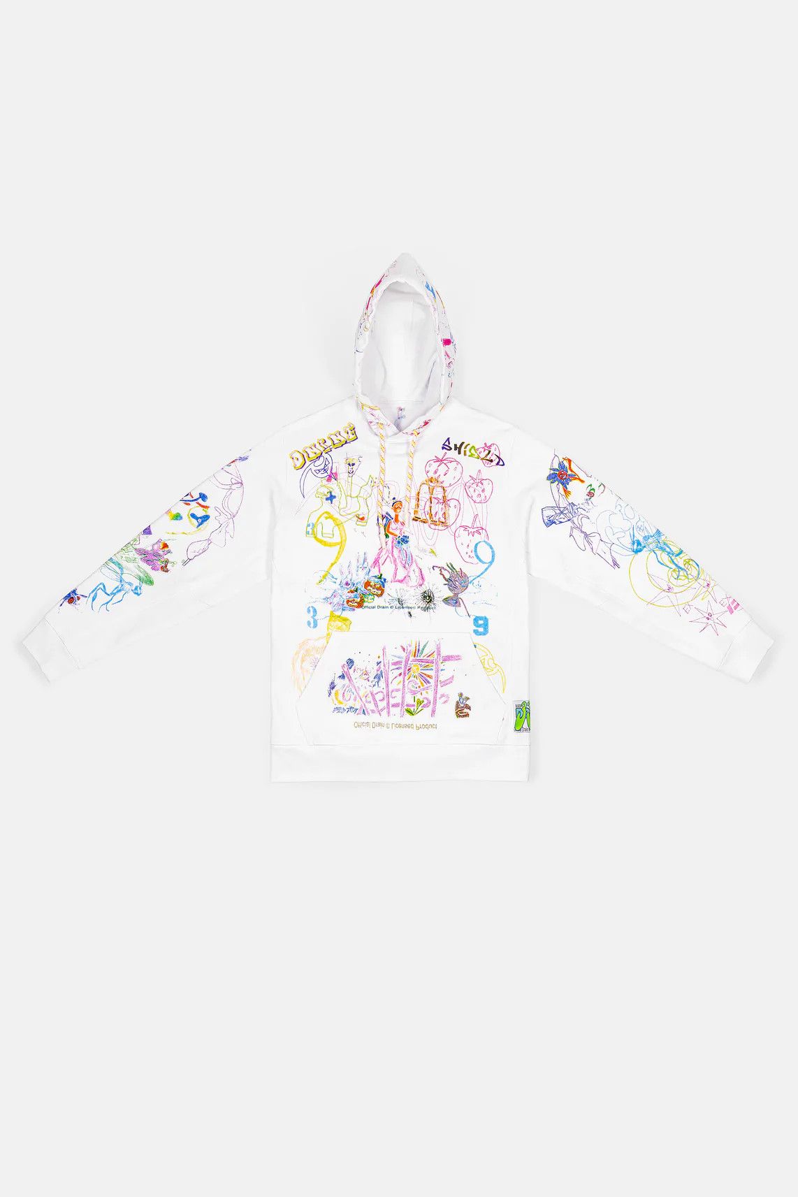 Drain Gang × Sad Boys Sbe Merch Bladee 333 Exstasia Hoodie White | Grailed