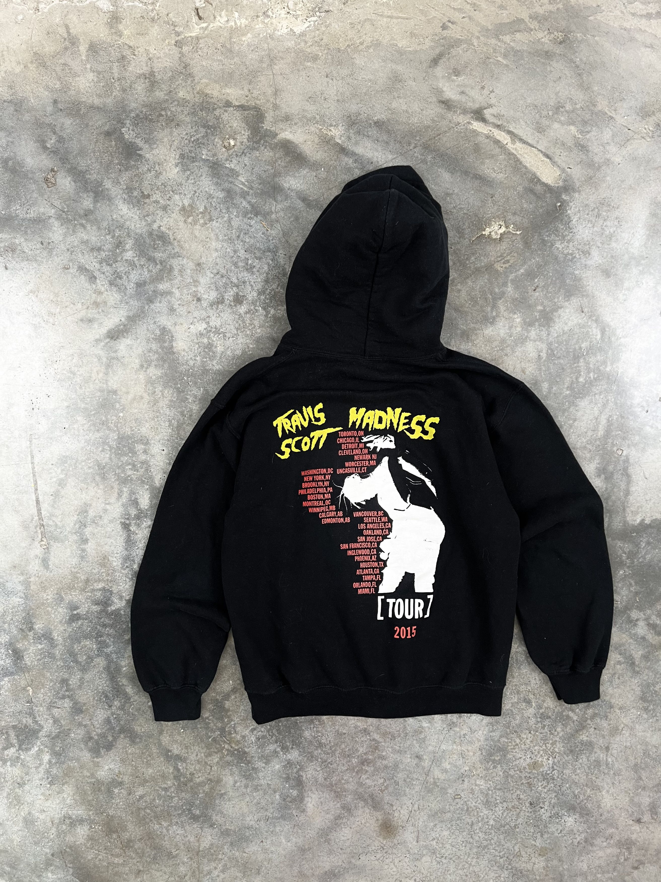 image of Travis Scott Madness Tour 2015 Logo Hoodie Black, Men's (Size Small)