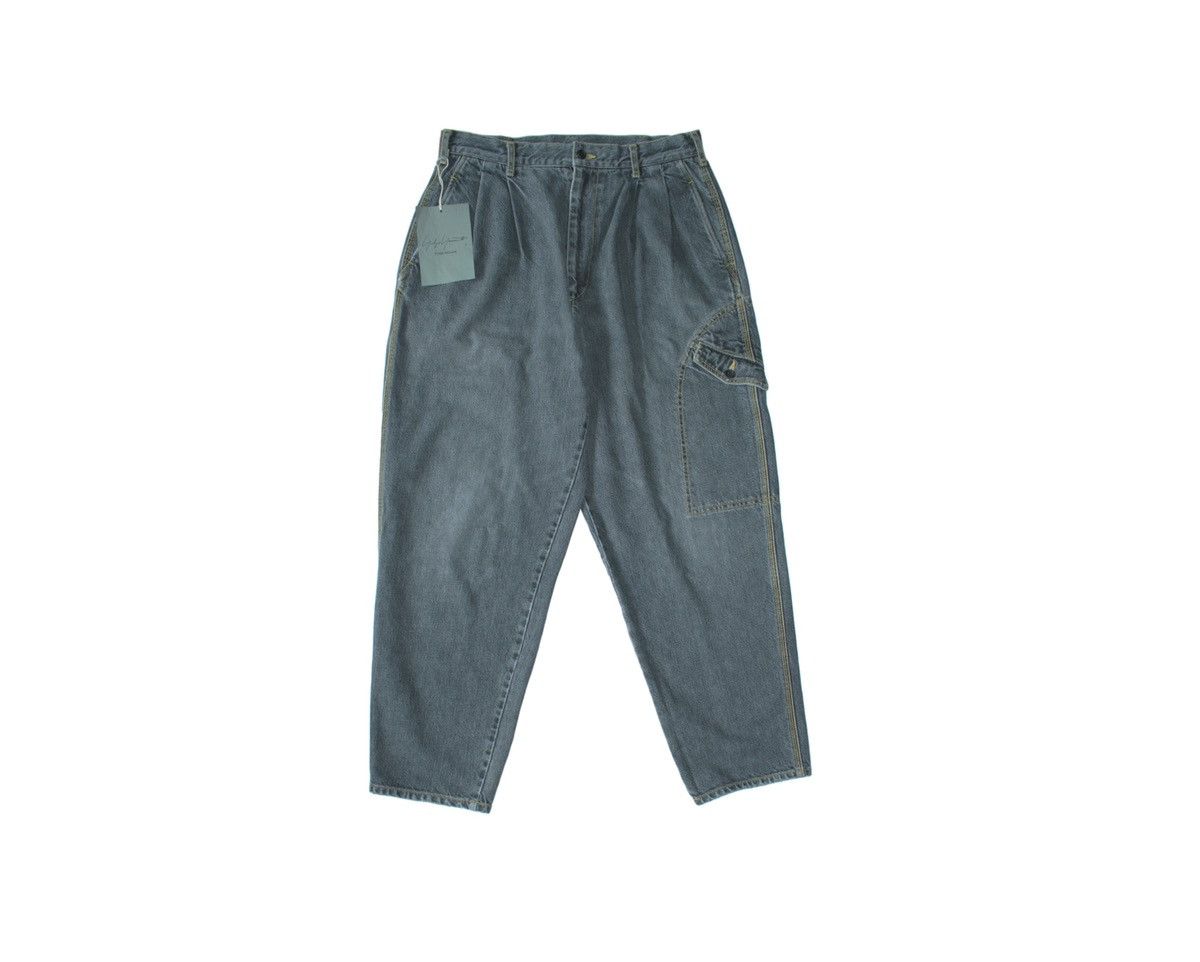 image of Yohji Yamamoto Pour Homme Aw1992 Tagged Denim Trousers in Grey, Men's (Size 32)