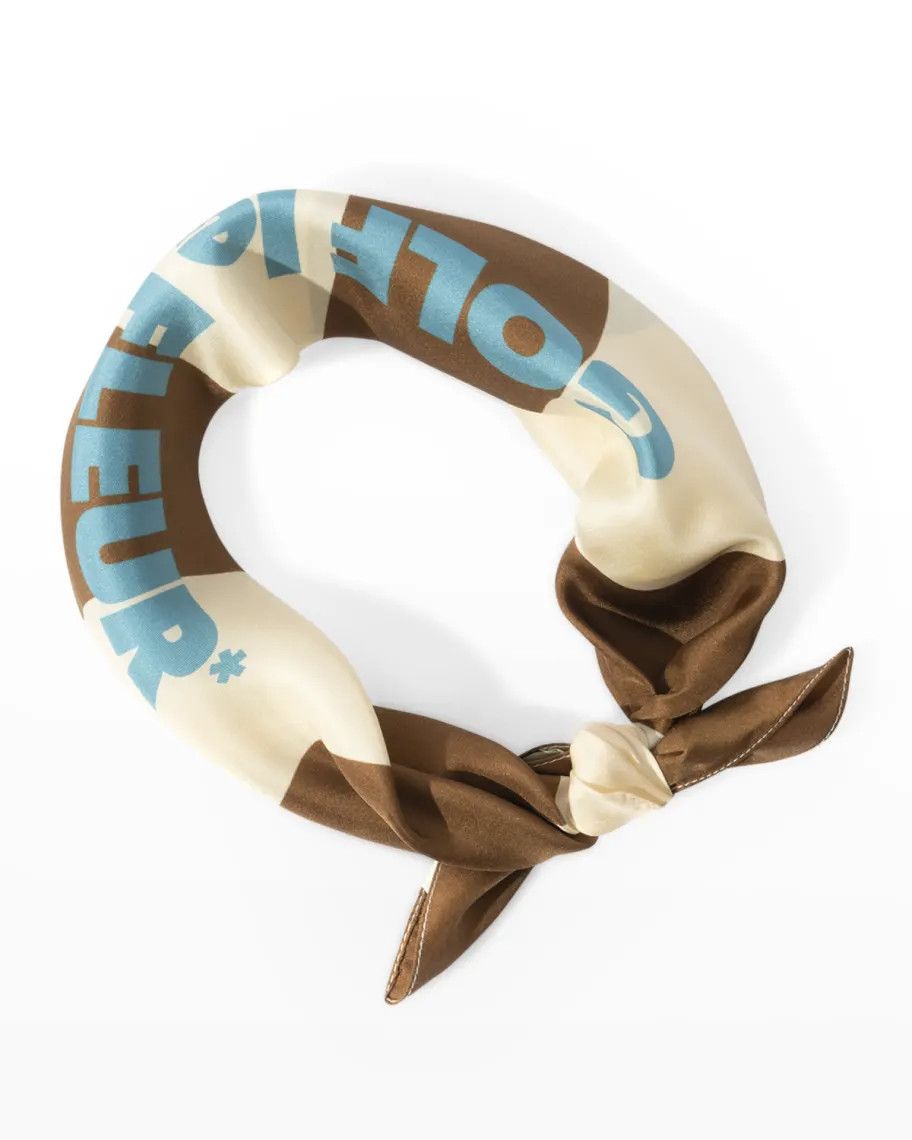 Golf Wang Golf le Fleur* Brown Wavy Stripe Silk Scarf | Grailed