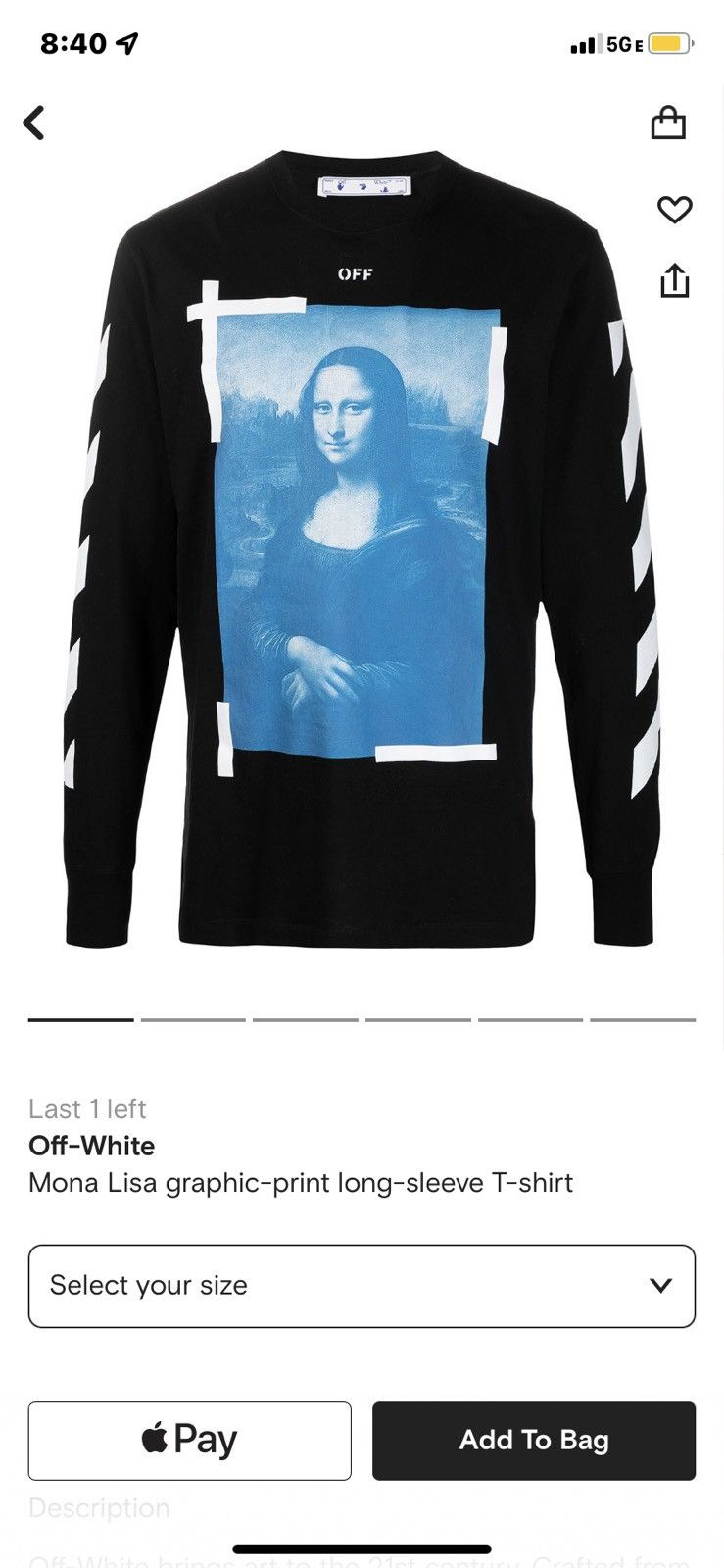 Off-White Off-White Mona Lisa Tee Size US L / EU 52-54 / 3 - 2 Thumbnail