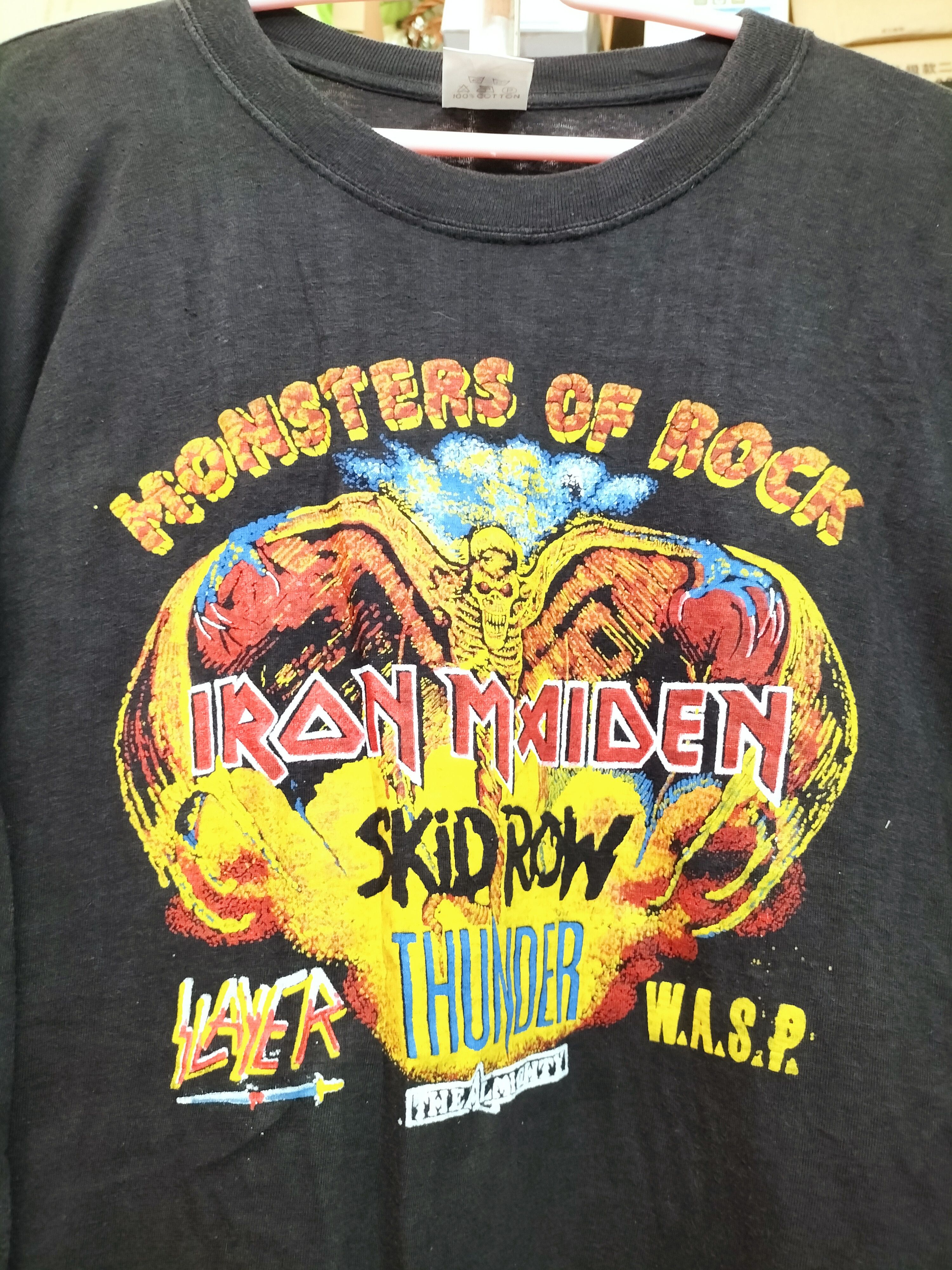 Band Tees Vintage 80s Monsters Of Rock Iron Maiden Slayer Wasp Size US L / EU 52-54 / 3 - 1 Thumbnail