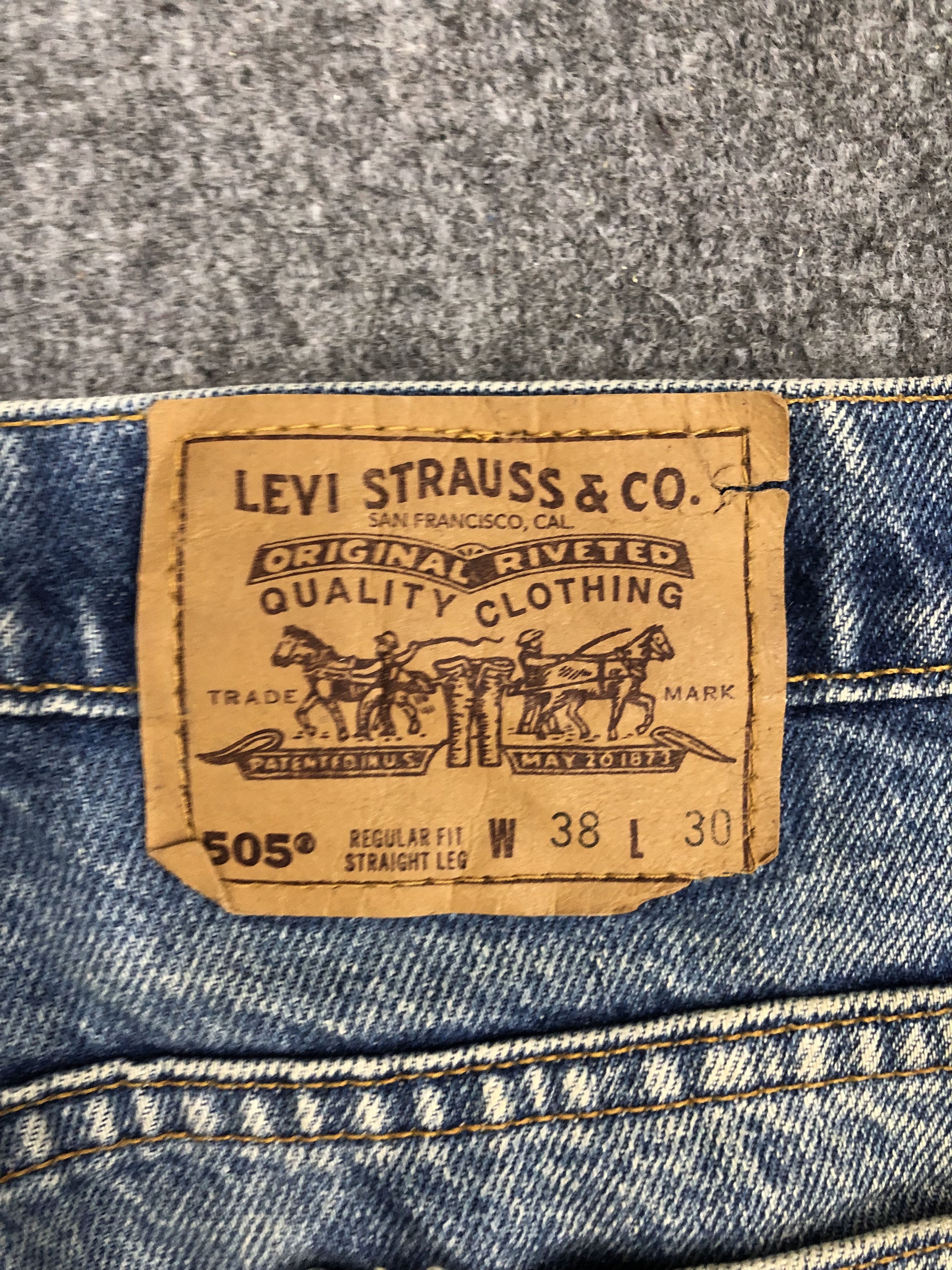 Levi's Vintage Levis 505 Orange Tab Denim DP1246 Size US 38 / EU 54 - 5 Thumbnail