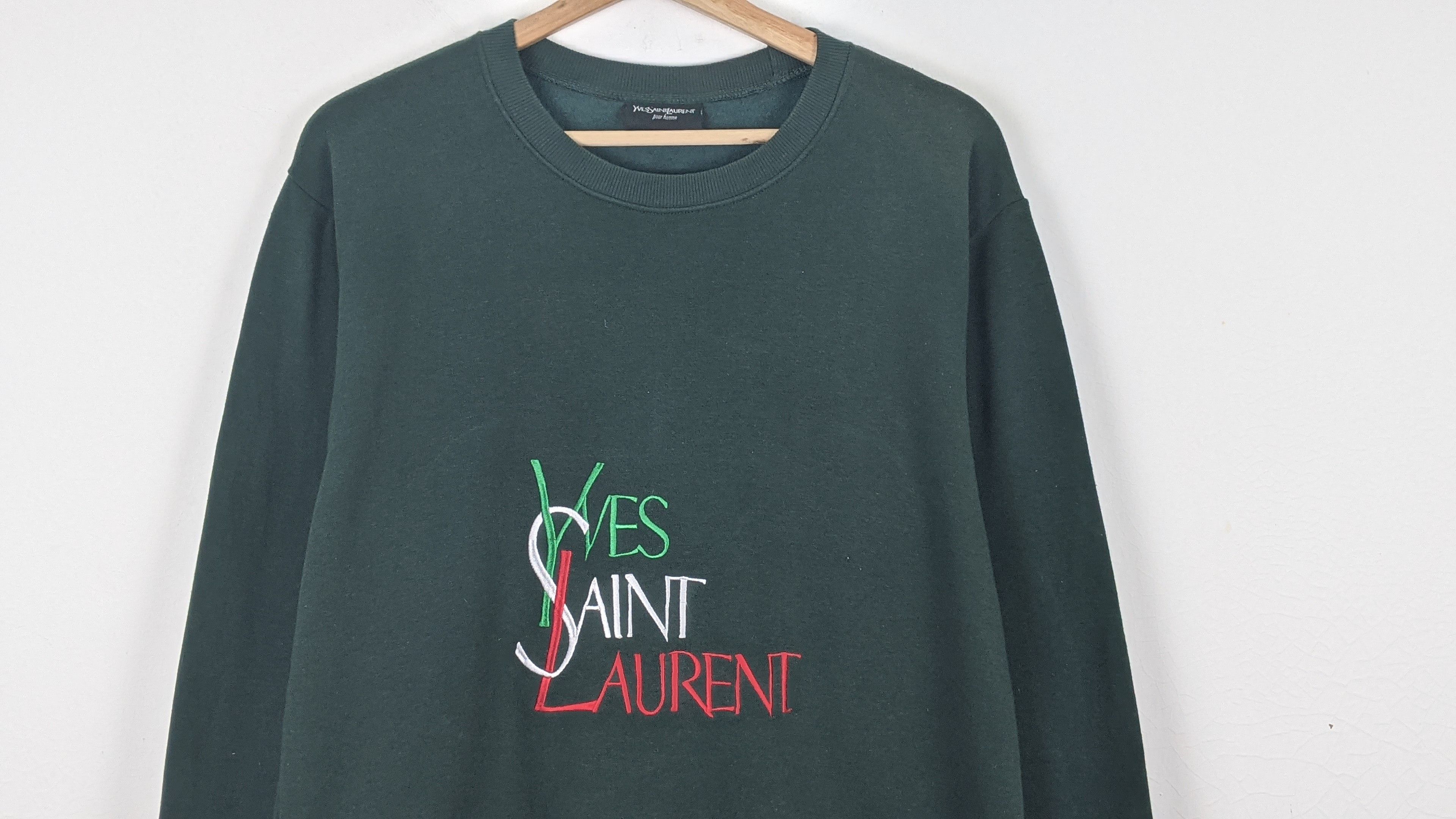 Yves Saint Laurent Yves Saint Laurent YSL Pour Homme Embroidery Sweatshirt Size US L / EU 52-54 / 3 - 2 Thumbnail