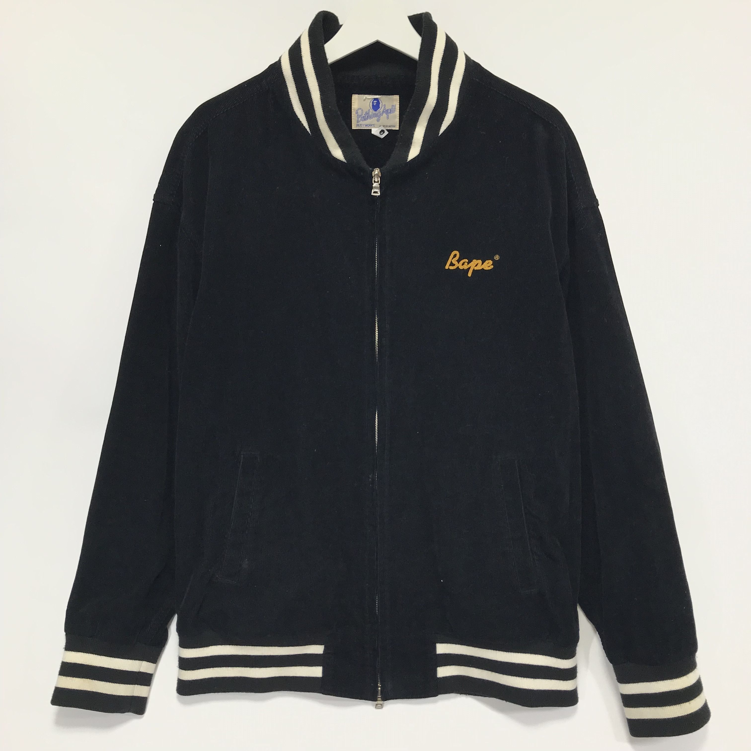 Bape [XL] A BATHING APE BAPE CORDUROY BOMBER JACKET BLACK Size US XL / EU 56 / 4 - 2 Thumbnail